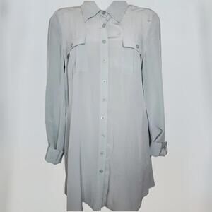 Guess by Marciano Women’s Shirt Dress Size S Gray Button-Up Long Sleeve Pockets